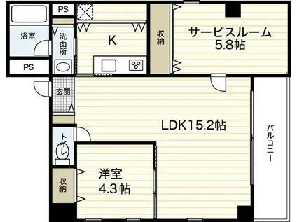 87G YOSHIJIMA AVE(1SLDK/8階)の間取り写真