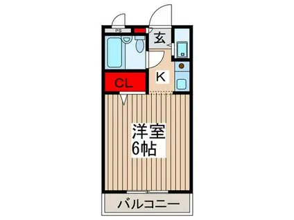 ジョイフル蕨(1K/3階)の間取り写真