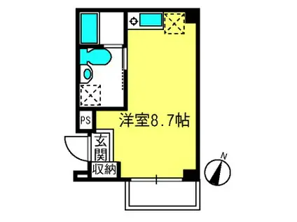 プルムドール大宮(ワンルーム/4階)の間取り写真