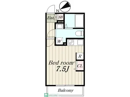 LUORE新江古田(ワンルーム/3階)の間取り写真
