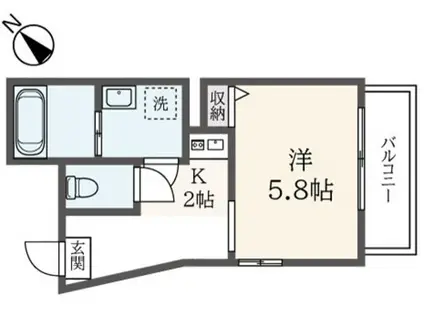 スワンレイク東中野(1K/4階)の間取り写真