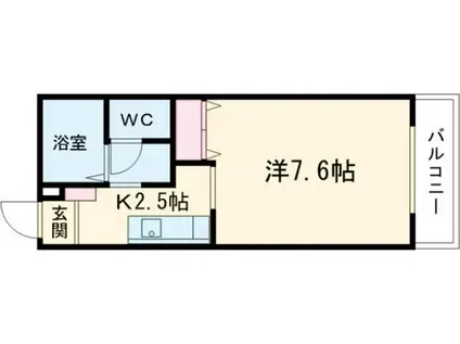 コーキア神楽(1K/1階)の間取り写真