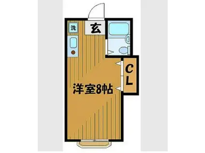 シャンブレモトマチ(ワンルーム/1階)の間取り写真