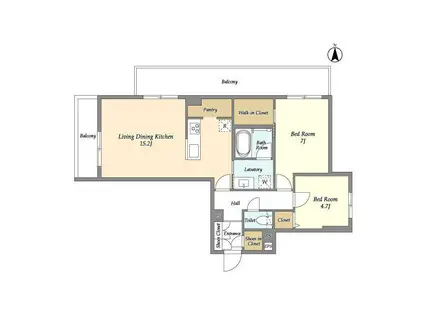 LS RESIDENCE東中野(2LDK/3階)の間取り写真