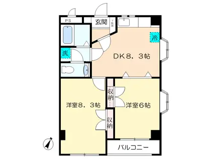 坂田ビル(2DK/2階)の間取り写真