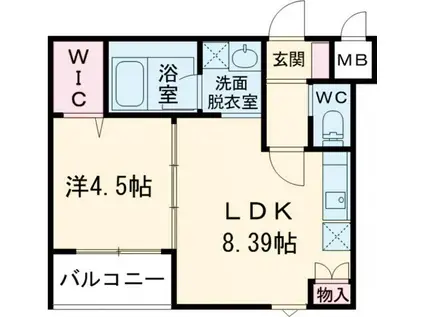 ステラキャットハート(1LDK/2階)の間取り写真