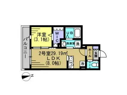 カーサフェリスチバセントラCASA FELIZ CHIBA CENT(1LDK/1階)の間取り写真