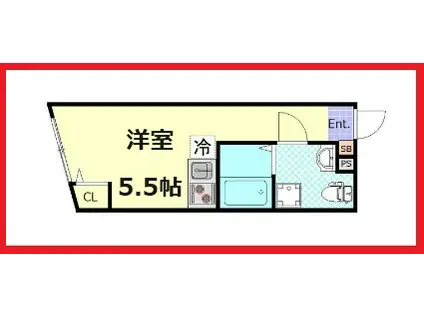 ノルディック五反野(ワンルーム/3階)の間取り写真