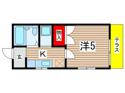 タイショウハイツ穴川(1K/1階)の間取り写真