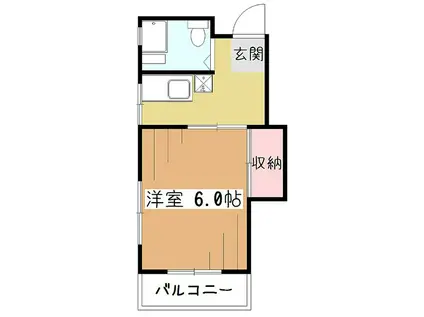 イシバシビル(1K/3階)の間取り写真