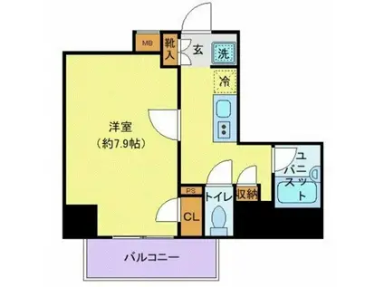 プレール・ドゥーク赤羽(1K/3階)の間取り写真