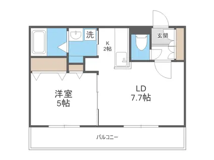 ミューズN24(1LDK/4階)の間取り写真