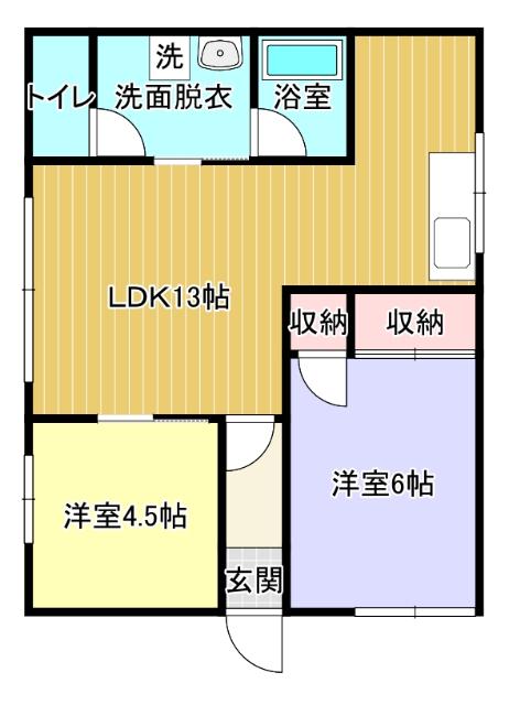 KS52(2DK/1階)の間取り写真