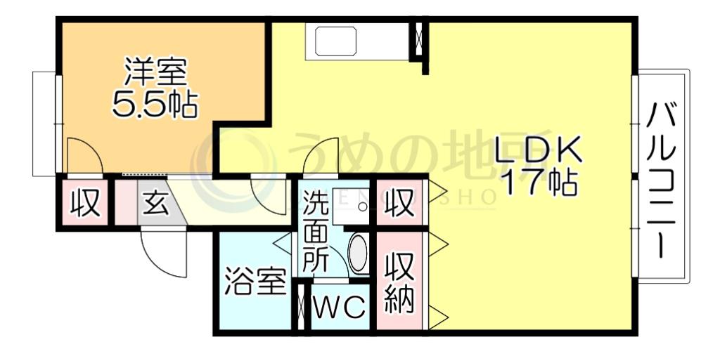 レジデンス21THC(1LDK/1階)の間取り写真