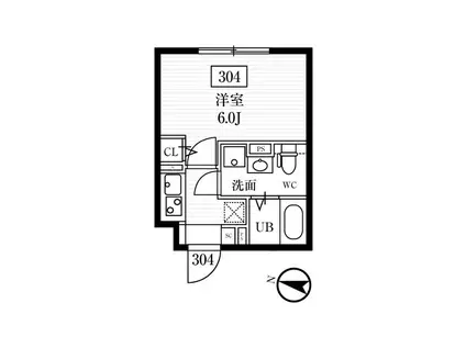 エルファーロ赤塚(1K/3階)の間取り写真