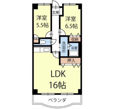 ラ・トゥールTOWA(2LDK/3階)の間取り写真