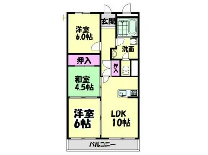 マンションナシマ(3LDK/2階)の間取り写真