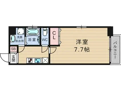 レオンコンフォート難波ミラージュ(1K/2階)の間取り写真