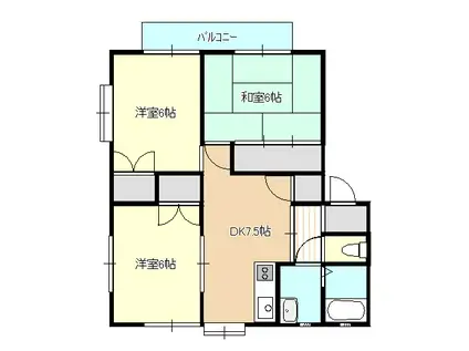ロイヤルハイム宇部西(3DK/3階)の間取り写真