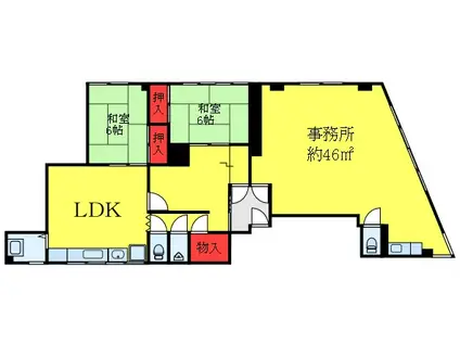 木下ビル(2LDK/2階)の間取り写真