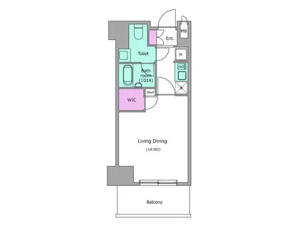 レジディア杉並方南町(1K/4階)の間取り写真