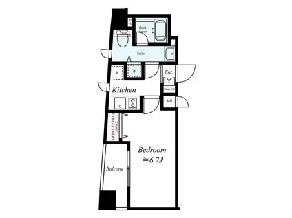 パレステュディオシンシア文京千石(1K/5階)の間取り写真