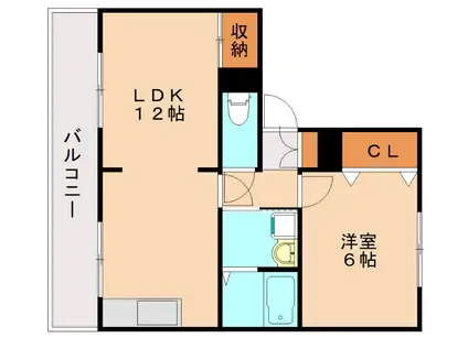 セジュールサツキ(1LDK/1階)の間取り写真