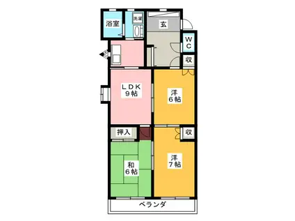 エスペランス(3LDK/5階)の間取り写真