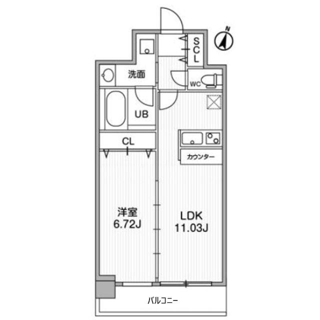 LA DOUCEUR天満(1LDK/9階)の間取り写真