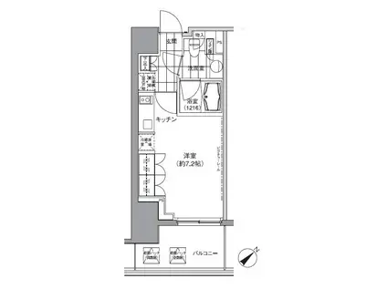 パークハビオ渋谷(ワンルーム/7階)の間取り写真