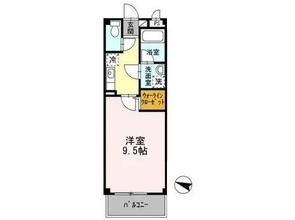 イミソーレ(1K/1階)の間取り写真