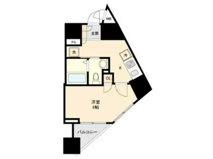 メイクスデザイン西新宿(1K/4階)の間取り写真