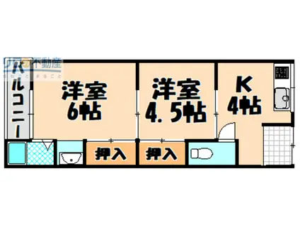 古田文化(2K/2階)の間取り写真