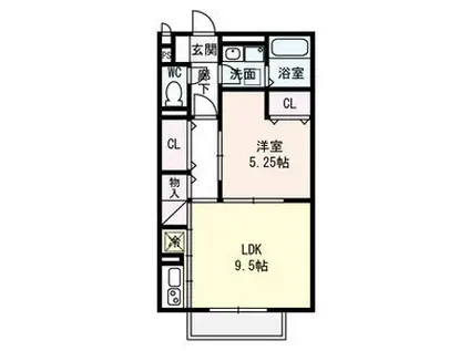 セジュールSHINSUKE(1LDK/2階)の間取り写真