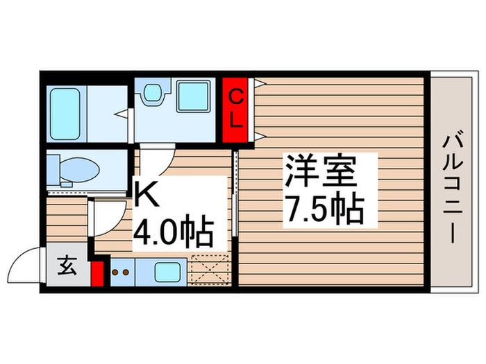 エスト清瀬(1K/1階)の間取り写真