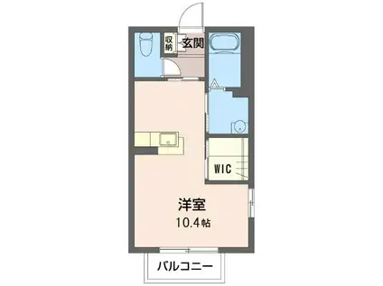 フォンテーヌ(1K/1階)の間取り写真