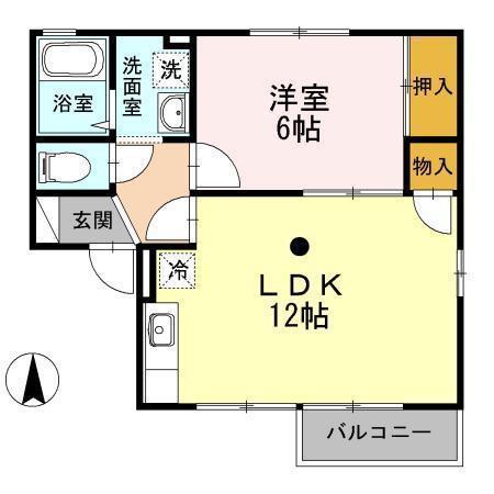 ＪＲ信越本線 見附駅 徒歩30分 2階建 築28年(1LDK/1階)の間取り写真