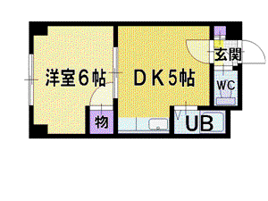 クレドールマンション(1DK/3階)の間取り写真