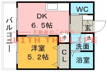 ア・ルーラ東合川(1DK/2階)の間取り写真