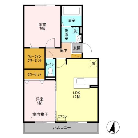 プリムヴェール十一番館(2LDK/3階)の間取り写真