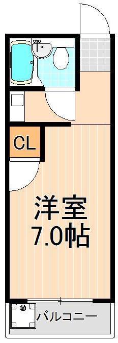 三幸ハイツ(1K/3階)の間取り写真