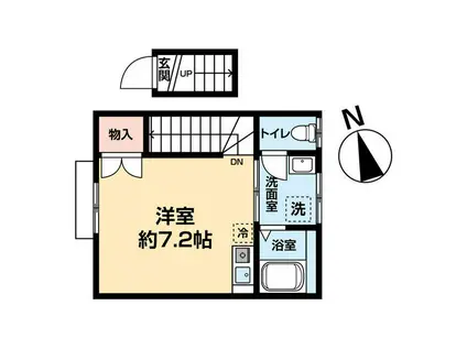 MQUARTO熊野前(ワンルーム/2階)の間取り写真