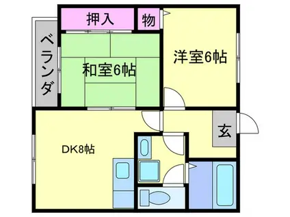 ETOILE MTII(2DK/2階)の間取り写真