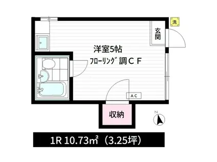 ヴェール・ド・モア(ワンルーム/1階)の間取り写真