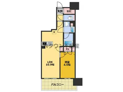 プレサンス名駅南ブリエ(1LDK/13階)の間取り写真