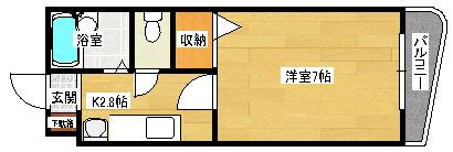 クレールヒロ(1K/4階)の間取り写真