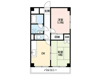 陽光台マンション(2DK/3階)の間取り写真