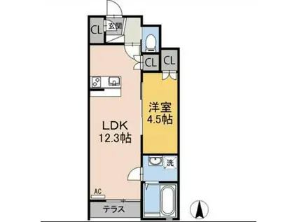 アルヴィータA(1LDK/1階)の間取り写真