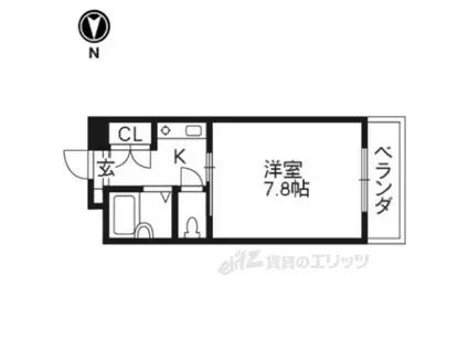 グレーシャス23(1K/4階)の間取り写真