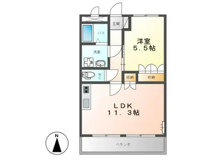 ユートピアII(1LDK/2階)の間取り写真